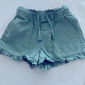 Gap elastic waist draw string ruffle bottom shorts
